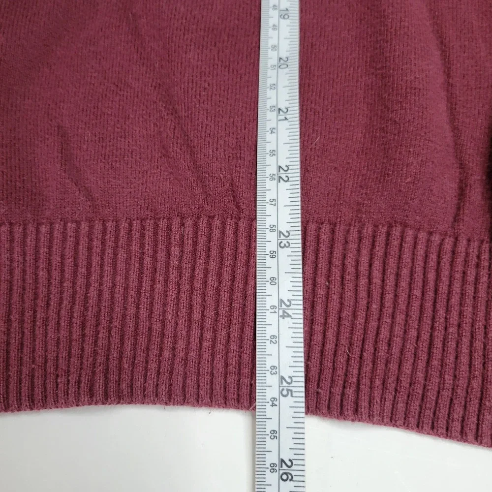 Abercrombie & Fitch‎ Mens Muscle Fit V-Neck Sweater Large Burgundy Maroon Logo